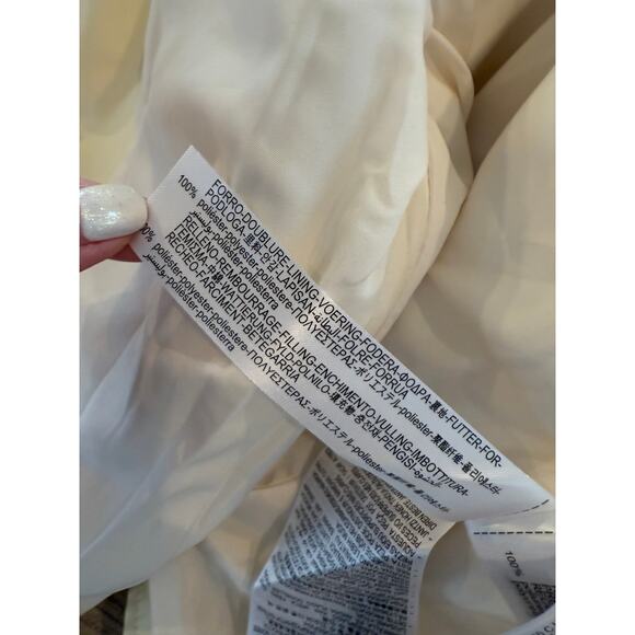 ZARA Moto Faux Leather Biker Jacket Off White S - Picture 8 of 9